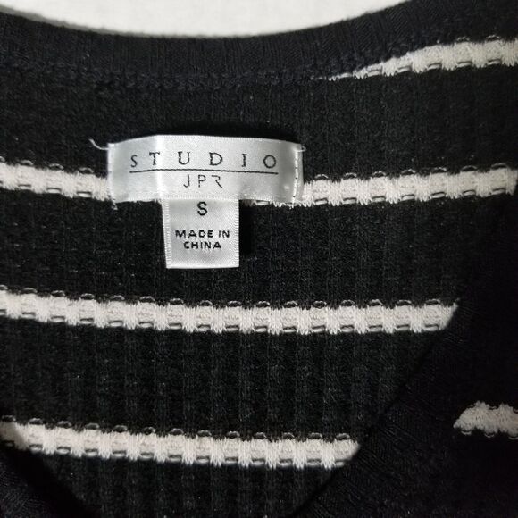 Studio‎ by JPR Black/White Striped Peplum Sweater - Picture 2 of 7